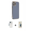 MARSİLYAN™- iPhone 12 Pro Kılıf Yankı Serisi - Siyah 6D Mat Seramik Hayalet Nano Ekran Koruyucu + Shine Kamera Lens - MI