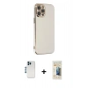 MARSİLYAN™- iPhone 12 Pro Kılıf Yankı Serisi - Siyah 6D Mat Seramik Hayalet Nano Ekran Koruyucu + Shine Kamera Lens - MI