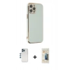 MARSİLYAN™- iPhone 12 Pro Kılıf Yankı Serisi - Siyah 6D Mat Seramik Hayalet Nano Ekran Koruyucu + Shine Kamera Lens - MI