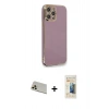 MARSİLYAN™- iPhone 12 Pro Kılıf Yankı Serisi - Siyah 6D Mat Seramik Hayalet Nano Ekran Koruyucu + Rainbow Kamera Lens Koruma Cam - GD