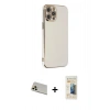 MARSİLYAN™- iPhone 12 Pro Kılıf Yankı Serisi - Siyah 6D Mat Seramik Hayalet Nano Ekran Koruyucu + Rainbow Kamera Lens Koruma Cam - GD
