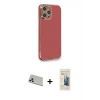 MARSİLYAN™- iPhone 12 Pro Kılıf Yankı Serisi - Siyah 6D Mat Seramik Hayalet Nano Ekran Koruyucu + Rainbow Kamera Lens Koruma Cam - GD