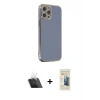 MARSİLYAN™- iPhone 12 Pro Kılıf Yankı Serisi - Siyah 6D Mat Seramik Hayalet Nano Ekran Koruyucu + Kamera Lens Koruma Cam - SF