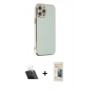 MARSİLYAN™- iPhone 12 Pro Kılıf Yankı Serisi - Siyah 6D Mat Seramik Hayalet Nano Ekran Koruyucu + Kamera Lens Koruma Cam - SF