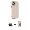 MARSİLYAN™- iPhone 12 Pro Kılıf Yankı Serisi - Siyah 6D Mat Seramik Hayalet Nano Ekran Koruyucu + Kamera Lens Koruma Cam - SF