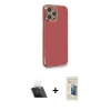 MARSİLYAN™- iPhone 12 Pro Kılıf Yankı Serisi - Siyah 6D Mat Seramik Hayalet Nano Ekran Koruyucu + Kamera Lens Koruma Cam - SF