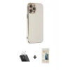 MARSİLYAN™- iPhone 12 Pro Kılıf Yankı Serisi - Siyah 6D Mat Seramik Hayalet Nano Ekran Koruyucu + Kamera Lens Koruma Cam - SF
