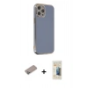 MARSİLYAN™- iPhone 12 Pro Kılıf Yankı Serisi - Siyah 6D Mat Seramik Hayalet Nano Ekran Koruyucu + Shine Kamera Lens Koruma Cam - SABE