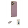 MARSİLYAN™- iPhone 12 Pro Kılıf Yankı Serisi - Siyah 6D Mat Seramik Hayalet Nano Ekran Koruyucu + Shine Kamera Lens Koruma Cam - SABE