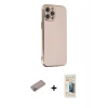 MARSİLYAN™- iPhone 12 Pro Kılıf Yankı Serisi - Siyah 6D Mat Seramik Hayalet Nano Ekran Koruyucu + Shine Kamera Lens Koruma Cam - SABE