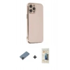MARSİLYAN™- iPhone 12 Pro Kılıf Yankı Serisi - Siyah 6D Mat Seramik Hayalet Nano Ekran Koruyucu + Shine Kamera Lens Koruma Cam - SH