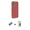 MARSİLYAN™- iPhone 12 Pro Kılıf Yankı Serisi - Siyah 6D Mat Seramik Hayalet Nano Ekran Koruyucu + Shine Kamera Lens Koruma Cam - SH