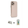 MARSİLYAN™- iPhone 12 Pro Kılıf Yankı Serisi - Siyah Polymer Nano Ekran Koruyucu + Rainbow Kamera Lens Koruma Cam - GD