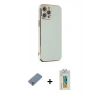 MARSİLYAN™- iPhone 12 Pro Kılıf Yankı Serisi - Siyah Polymer Nano Ekran Koruyucu + Metal Kamera Lens Koruma Cam - GS