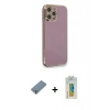 MARSİLYAN™- iPhone 12 Pro Kılıf Yankı Serisi - Siyah Polymer Nano Ekran Koruyucu + Metal Kamera Lens Koruma Cam - GS