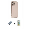 MARSİLYAN™- iPhone 12 Pro Kılıf Yankı Serisi - Siyah Polymer Nano Ekran Koruyucu + Metal Kamera Lens Koruma Cam - GS