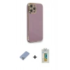 MARSİLYAN™- iPhone 12 Pro Kılıf Yankı Serisi - Siyah Polymer Nano Ekran Koruyucu + Metal Kamera Lens Koruma Cam - KUYL