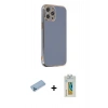 MARSİLYAN™- iPhone 12 Pro Kılıf Yankı Serisi - Siyah Polymer Nano Ekran Koruyucu + Shine Kamera Lens Koruma Cam - MI