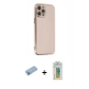 MARSİLYAN™- iPhone 12 Pro Kılıf Yankı Serisi - Siyah Polymer Nano Ekran Koruyucu + Shine Kamera Lens Koruma Cam - MI