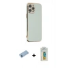 MARSİLYAN™- iPhone 12 Pro Kılıf Yankı Serisi - Siyah Polymer Nano Ekran Koruyucu + Shine Kamera Lens Koruma Cam - MI