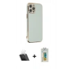 MARSİLYAN™- iPhone 12 Pro Kılıf Yankı Serisi - Siyah Polymer Nano Ekran Koruyucu + Kamera Lens Koruma Cam - SF