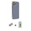 MARSİLYAN™- iPhone 12 Pro Kılıf Yankı Serisi - Siyah Polymer Nano Ekran Koruyucu + Shine Kamera Lens Koruma Cam - SABE