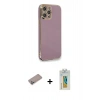 MARSİLYAN™- iPhone 12 Pro Kılıf Yankı Serisi - Siyah Polymer Nano Ekran Koruyucu + Shine Kamera Lens Koruma Cam - SABE