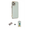 MARSİLYAN™- iPhone 12 Pro Kılıf Yankı Serisi - Siyah Polymer Nano Ekran Koruyucu + Shine Kamera Lens Koruma Cam - SABE
