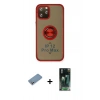 MARSİLYAN™- iPhone 12 Pro Kılıf Yörünge Çizgi - Şeffaf 360 Full Body Arka Koruyucu + Shine Kamera Lens Koruma Cam - GS