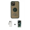 MARSİLYAN™- iPhone 12 Pro Kılıf Yörünge Çizgi - Şeffaf 360 Full Body Arka Koruyucu + Gümüş Shine Kamera Lens