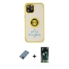 MARSİLYAN™- iPhone 12 Pro Kılıf Yörünge Çizgi - Şeffaf 360 Full Body Arka Koruyucu + Metal Kamera Lens Koruma Cam - MI