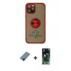 MARSİLYAN™- iPhone 12 Pro Kılıf Yörünge Çizgi - Şeffaf 360 Full Body Arka Koruyucu + Metal Kamera Lens Koruma Cam - MI
