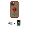 MARSİLYAN™- iPhone 12 Pro Kılıf Yörünge Çizgi - Şeffaf 360 Full Body Arka Koruyucu + Rainbow Kamera Lens Koruma Cam - GD