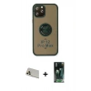 MARSİLYAN™- iPhone 12 Pro Kılıf Yörünge Çizgi - Şeffaf 360 Full Body Arka Koruyucu + Rainbow Kamera Lens Koruma Cam - GD