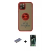 MARSİLYAN™- iPhone 12 Pro Kılıf Yörünge Çizgi - Şeffaf 360 Full Body Arka Koruyucu + Renkli Kamera Lens Koruma Cam - SI