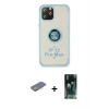 MARSİLYAN™- iPhone 12 Pro Kılıf Yörünge Çizgi - Şeffaf 360 Full Body Arka Koruyucu + Renkli Kamera Lens Koruma Cam - SI