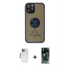 MARSİLYAN™- iPhone 12 Pro Kılıf Yörünge Çizgi - Şeffaf 360 Full Body Arka Koruyucu + Shine Kamera Lens - MI