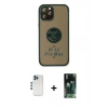 MARSİLYAN™- iPhone 12 Pro Kılıf Yörünge Çizgi - Şeffaf 360 Full Body Arka Koruyucu + Shine Kamera Lens - MI