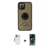 MARSİLYAN™- iPhone 12 Pro Kılıf Yörünge Çizgi - Şeffaf 360 Full Body Arka Koruyucu + Shine Kamera Lens - MI