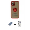 MARSİLYAN™- iPhone 12 Pro Kılıf Yörünge Çizgi - Şeffaf Uv Polymer Nano Ekran Koruyucu + Metal Kamera Lens Koruma Cam - AKYL