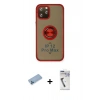 MARSİLYAN™- iPhone 12 Pro Kılıf Yörünge Çizgi - Şeffaf Uv Polymer Nano Ekran Koruyucu + Shine Kamera Lens Koruma Cam - MI