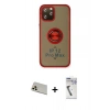 MARSİLYAN™- iPhone 12 Pro Kılıf Yörünge Çizgi - Şeffaf Uv Polymer Nano Ekran Koruyucu + Rainbow Kamera Lens Koruma Cam - GD