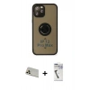 MARSİLYAN™- iPhone 12 Pro Kılıf Yörünge Çizgi - Şeffaf Uv Polymer Nano Ekran Koruyucu + Rainbow Kamera Lens Koruma Cam - GD