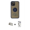 MARSİLYAN™- iPhone 12 Pro Kılıf Yörünge Çizgi - Şeffaf Uv Polymer Nano Ekran Koruyucu + Rainbow Kamera Lens Koruma Cam - GD
