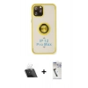 MARSİLYAN™- iPhone 12 Pro Kılıf Yörünge Çizgi - Şeffaf Uv Polymer Nano Ekran Koruyucu + Şeffaf Kamera Lens Koruma Cam