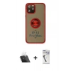 MARSİLYAN™- iPhone 12 Pro Kılıf Yörünge Çizgi - Şeffaf Uv Polymer Nano Ekran Koruyucu + Şeffaf Kamera Lens Koruma Cam