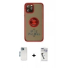 MARSİLYAN™- iPhone 12 Pro Kılıf Yörünge Çizgi - Şeffaf Uv Polymer Nano Ekran Koruyucu + Shine Kamera Lens - MI