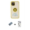 MARSİLYAN™- iPhone 12 Pro Kılıf Yörünge Çizgi - Şeffaf Uv Polymer Nano Ekran Koruyucu + Shine Kamera Lens Koruma Cam - SH