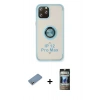 MARSİLYAN™- iPhone 12 Pro Kılıf Yörünge Çizgi - Siyah 34D Hayalet Izgaralı Cam + Shine Kamera Lens Koruma Cam - GS