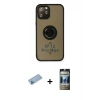 MARSİLYAN™- iPhone 12 Pro Kılıf Yörünge Çizgi - Siyah 34D Hayalet Izgaralı Cam + Shine Kamera Lens Koruma Cam - MI